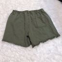 Aerie  Linen Lyocell Fringe Hem Utility Workwear Shorts Army Green XS Photo 1