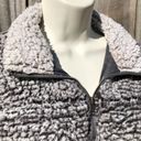 Thread and Supply  Large Sherpa Pullover Sweater Top Gray Zip Fleece Lazy Sunday Photo 8