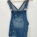 SO  Kohls Blue Denim Overall Mini Dress Distressed Juniors Size XL Photo 0