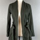 Good American  Womens The Wrap Belted Jacket Size 1 S Small Olive Green Pockets Photo 6