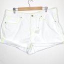 Good American  Plus Size Good 90's Denim Short Raw Hem in White Size 14 or 32 Photo 0