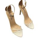 Boohoo  White Cross Strap Barely There Heels Sz 6.5 Photo 1