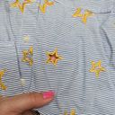 Madewell  Blue White Striped Star Embroidered Button Up Short Sleeve Shirt XS Photo 2