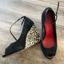 White House | Black Market  Wedge Heels Sz 7.5 Peep Toe Animal Print Melissa Photo 0