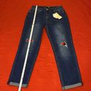 Suzanne Betro  Butler Rip & Reparis Dark Wash Boyfriend Jeans Women Size 10 Photo 5