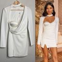 Alamour NEW  Dress Johanne Bustier Long Sleeve White Fitted Mini Dress Size XS Photo 1