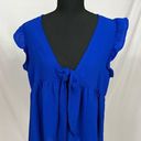 Vine & Love  BABYDOLL TOP IN ROYAL BLUE (Large) Photo 0