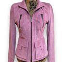 Ideology  Berlin Pink Suede Leather Moto Jacket Women's Size XS Photo 0