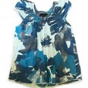 Calvin Klein Jeans 100% cotton cap sleeve abstract flowy top size large Blue Photo 0