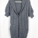 Vince  Stella Alpaca Wool Cable Knit Hooded Duster Cardigan: Heathered Grey Photo 1