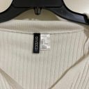 Divided by H&M Women’s White Knit Collared Long Sleeve Crop Top Size S (Used) Photo 2