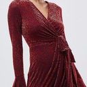 C/MEO COLLECTIVE C/Meo breakthrough red velvet long sleeves mini dress size XL Photo 0
