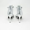 ALLSAINTS NEW  Avia Metallic Silver Genuine Leather Open Toe Stiletto High Heels Photo 2