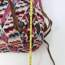 American Eagle  Woven Aztec Backpack Leather Trim Photo 7