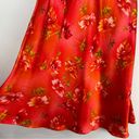 Vtg Y2K Silk Mini Dress Tropical Floral Hawaiian Sz Small Orange Red Photo 8