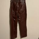 Abercrombie & Fitch  90s Straight Ultra High Rise Vegan Leather Pants Size 27 (4) Photo 4