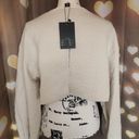 Only Sweatshirt sweater crop floral cream beige bow tie lace up lantern sleeve slit Photo 8