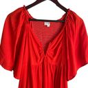 Umgee  Women Tunic Top V Neck Flare Short Sleeve Smock Back High Waist L Orange Photo 11