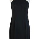 Carmen Marc Valvo  Women's Cocktail Dress Size 6 Black Crepe Beaded Halter Sheath Photo 0