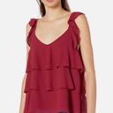 Cupcakes and Cashmere Women’s  Burgundy Layered Flutter Sleeve tank top Photo 0