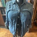 American Eagle  distressed denim button down XS boyfriend shirt Photo 0