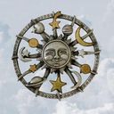 The Moon Celestial silver gold color star sun planets JJ vintage brooch pin signed Photo 1