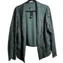 Torrid NWT  2 Green Lace Hi Lo Blazer Jacket Sheer Sleeve Open Front Womens 2XL Photo 3