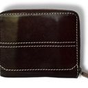 CELINE Pre-owned Céline Brown Triomphe Compact Zip Wallet with Contrast Stitching Photo 1