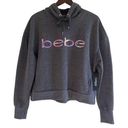 Bebe 𝅺 Sport Charcoal Rainbow Sequin Logo Hoodie Sweatshirt Women’s Size 1X Photo 0