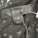 J.Crew  Maxi Slip Dress Womens 4 Black Silk Starry Sky Ruffle Back Slit Elegant Photo 9