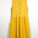 Maeve x Anthropologie Lemon Yellow Vera Lace A-Line Dress Size Medium Photo 8