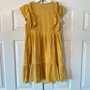 Knox Rose  Mustard Yellow Ruffled Short Sleeve Dress, S Photo 1