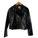 Topshop  Black Faux Leather Jacket 6 Photo 5