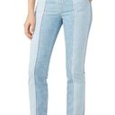 AG Adriano Goldschmied AG The Isabella Two Tone Paneled Jeans High Waisted Light Wash Ankle Cropped 31 Photo 0