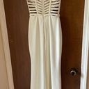 La Femme  white cage prom dress maxi gown Photo 4