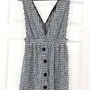 ZARA  Tweed Button Front Pinafore Mini Dress Sleeveless Blue Black White Sz Small Photo 10