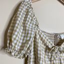 NWOT GINGHAM COTTAGECORE JUMPSUIT Tan Size L Photo 4