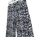 Ralph Lauren  LRL Pants Womens S Blue White Ikat Wide Leg Stretch Jersey Knit Photo 2