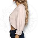 Young Fabulous and Broke YFB  Miranda Linen Blend Twist Front Crop Top Cream Size S Photo 4