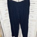 J.Jill  Women's Rayon Polka Dot Casual Pants Wide Leg Navy White Pockets Large Photo 3