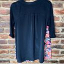 Style & Co  Black Floral 3/4 Sleeve Button Down Top Women's Size Medium Photo 5