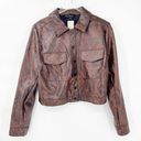 Eloquii NWT  Cropped Snakeskin Faux Leather Jacket 14 Brown Photo 1