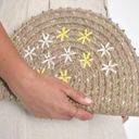 Lulus Exceptionally Sunny Embroidered Half Moon clutch NWT Photo 1