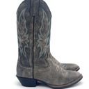 Justin Boots Justin Calimero Graphite Bomber Gray Blue Leather Western Boots Women’s Size 7.5 Photo 7