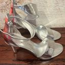 Ivanka Trump  Women’s Silver Leather Ankle Strap Gelana Sandals Size 7 Photo 0