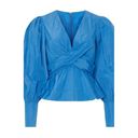 Veronica Beard Rent the runway sz 6  blue seema puff sleeve v neck blouse tie Photo 3