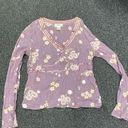 Old Navy Y2k 2000s boho floral fairy long sleeve blouse top lavender purple small Photo 0