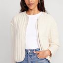 Old Navy Quilted Bomber Jacket - Cream - Small Photo 3