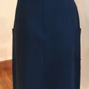 Brooks Brothers  Navy Blue Big Pockets Skirt Zipper Back SZ 8 Split In F… Photo 3