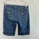 CAbi  Lou Bermuda Dark Wash Denim Long Shorts Relaxed Fit Stretch Sz 6 Photo 1